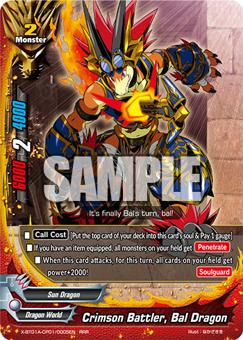 X-BT01A-CP01/0005 Crimson battler, Bal dragon (RRR)