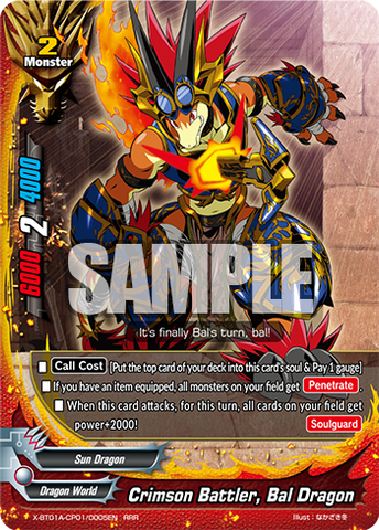 X-BT01A-CP01/0005 Crimson battler, Bal dragon (RRR)