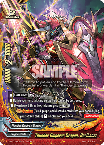 Thunder emperor dragon, Barlbatzz (5 Card Secret Set)